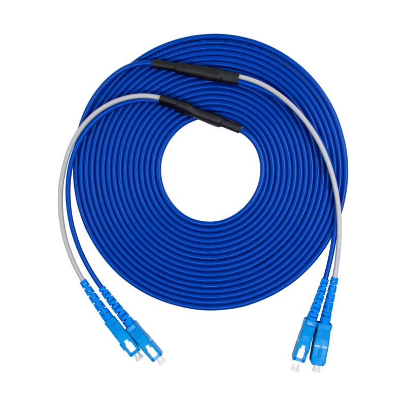 SHOCHAN SC-SC Armored Single-Mode Duplex Fiber Optic Patch Cable