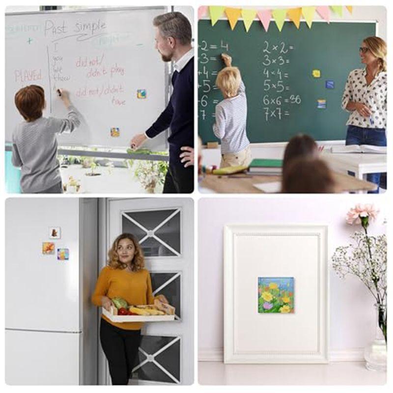 A84E-30 Pcs 2.6 Inch Mini Magnetic Canvas Panel, Magnetic Painting Canvas Panel With Painting Set