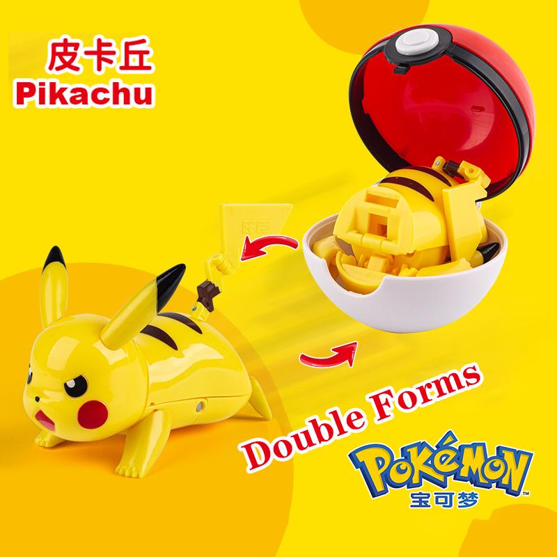 New Pok é mon Pok é Ball Transformation Ball Pikachu Charmander Eevee PVC Model Parent Child Interactive Toy Birthday Gift toys
