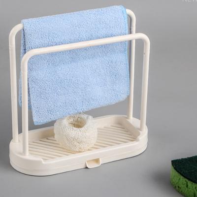 Plastic Storage Rack with Removable Base Smooth Edges 2 Poles Water Outlet Versatile Kitchen Organizer