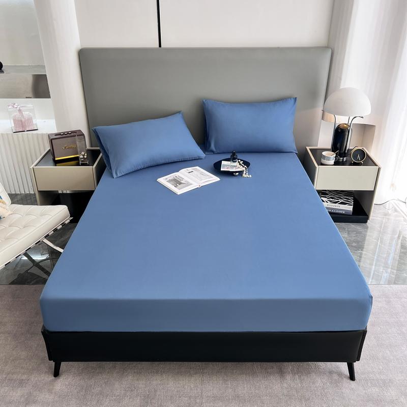 A 3-Piece Solid-Color Bed Cover And Pillowcase Set, Including 1 Bed Cover +2 Pillowcases (Without Cores), Machine Washable