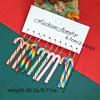 10pcs/set Cute Christmas Candy Cane Earrings Set Soft Clay Rainbow Striped Pendant Festive Holiday Lovely Women Girl Accessories