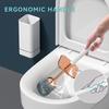 Silicone Toilet Brush Set Long Handle No Drill Wall Mounted Quick Dry Leak Proof for Bathroom Deep Cleaning Durable Multi Use