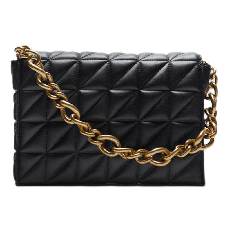 

Модная большая вместительная сумка через плечо женская повседневная толстая цепочка-тоут дизайнерская сумка из искусственной кожи в клетку