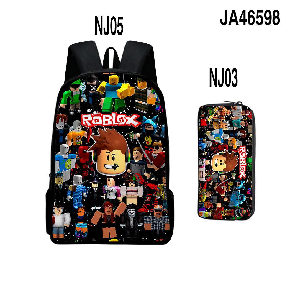 Roblox Two-Piece Set, Elementary And Middle School School Bag, Children'S Backpack, Cartoon Animation Backpack.