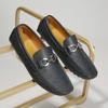 Fashion New Arrival Mens Leather Loafers Non Slip Slip On Walking Flats Breathable Outdoor Casual Shoes Metal Buckle Man Driving Shoes