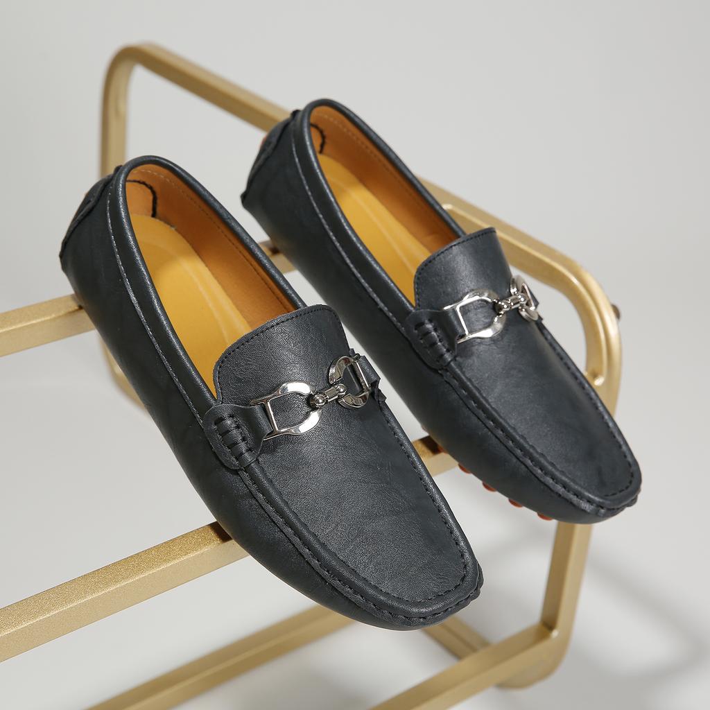 Men's Casual Leather Shoes Lightweight Loafers Moccasins Slip on Classic Male Comfortable Driving Shoe