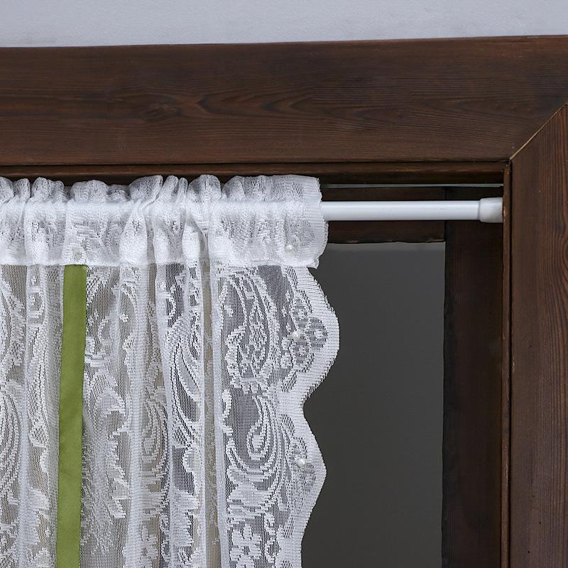1Pc No-drill Simple White French Style Polyester Rustic Style Lace Curtains