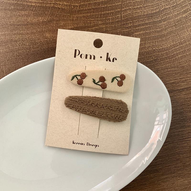 Nouvelle Épingle à Cheveux Florale Brodée pour Enfants Tissu Clip BB Frange Cassée Filles Femmes Coiffure Accessoires Outils de Coiffure