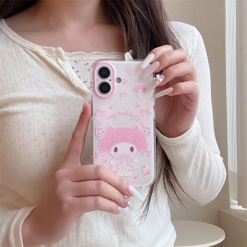 Cartoon Pink Cake Melody iPhone 17/16 Pro Max/15 Pro Girly Heart Case iPhone 17