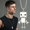 High Sense Square Robot Cool Man Titanium Steel Necklace Hip Hop Punk Personality Street Hipster Nightclub Pendant