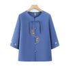 Grandma's New Chinese Style 3/4 Sleeve Summer Blouse