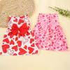 Heart Patten Medium/Small Pet Skirts Breathable Dog‘s Summer Dress  For Puppy Poodle Chihuahua Etc