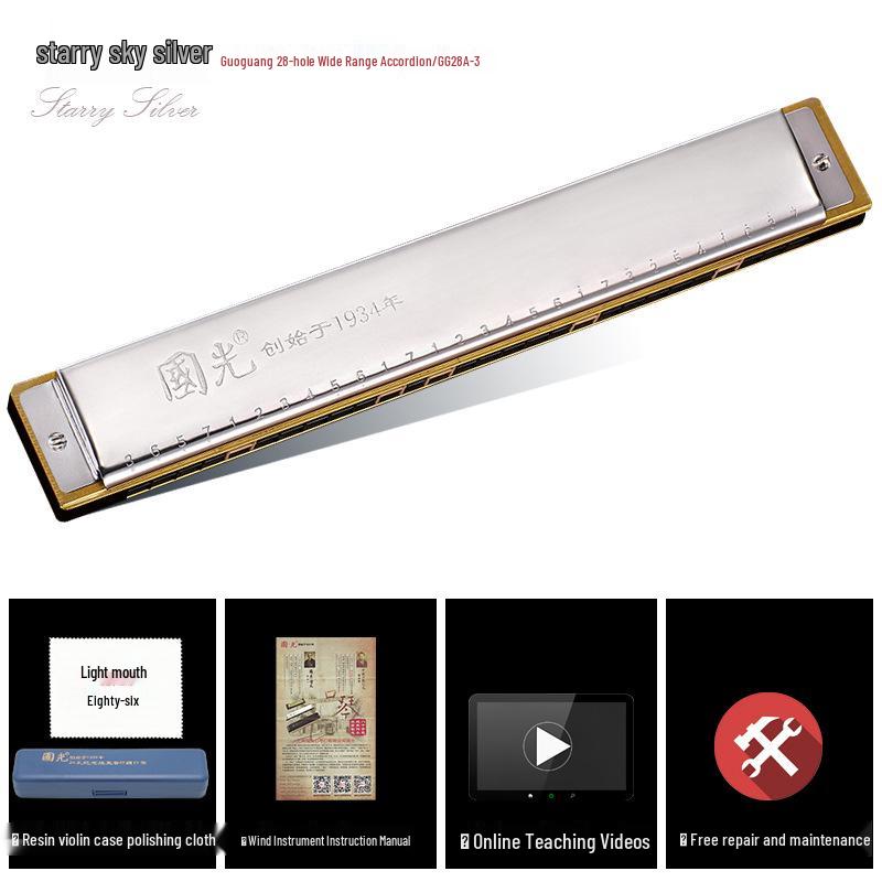 28otvorová harmonika s širokým rozsahem a dvojitým jazýčkem v ladění C pro studenty, začátečníky i profesionály