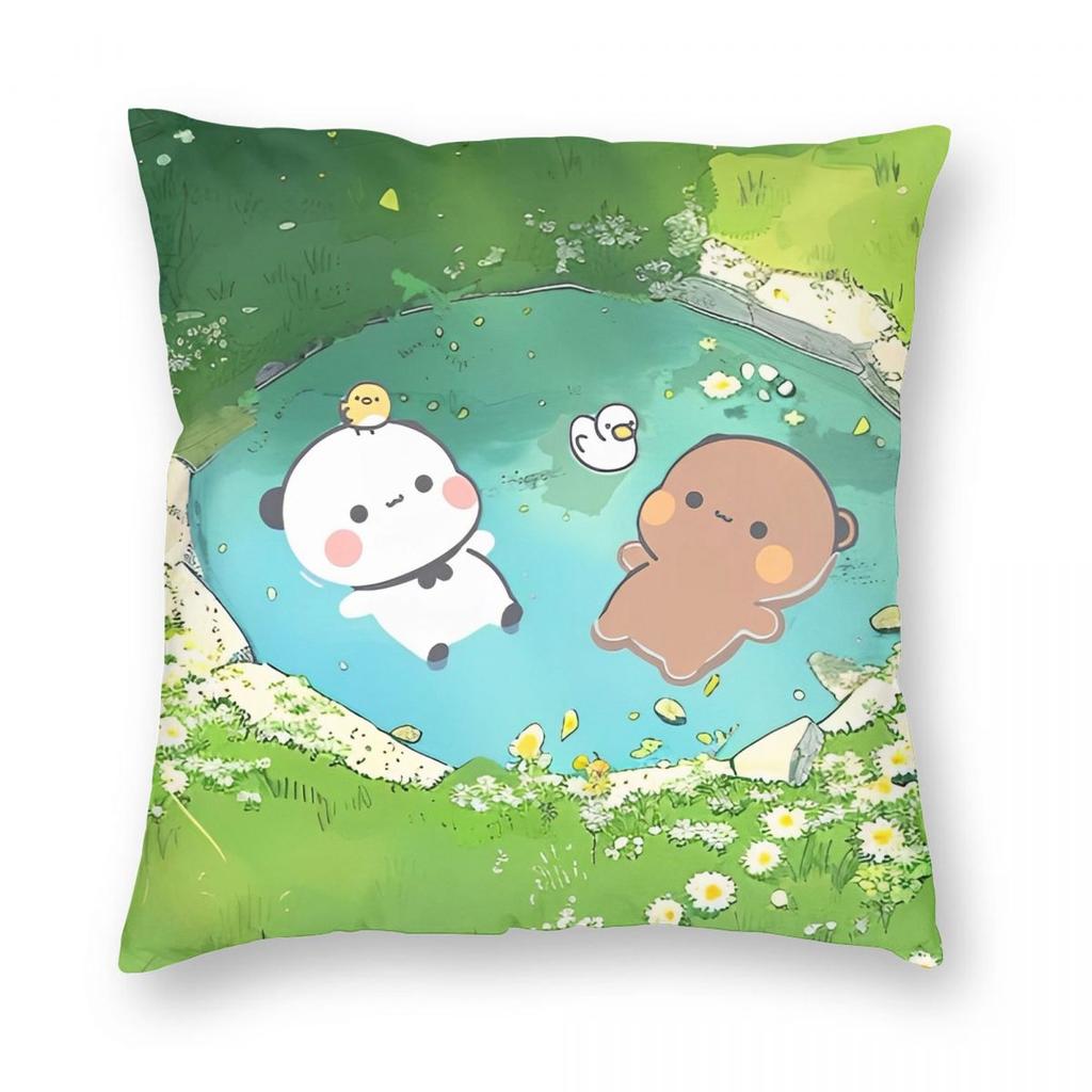 Kawaii Cute BuBu Panda Dudu Pillowcase Soft Polyester Cushion Cover Decoration Throw Pillow Case Cover Home Square Xcm
