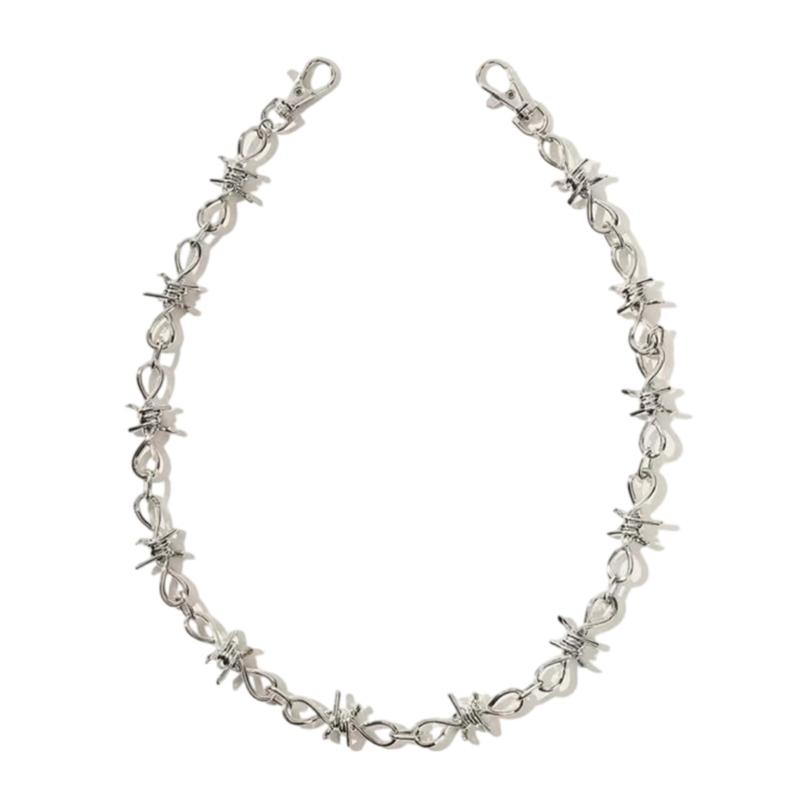 

Мужская металлическая джинсовая цепь в панк-стиле, готический дерзкий хип-хоп рок-аксессуар, регулируемая цепь из железо-магниевого сплава для хип-хопа 1