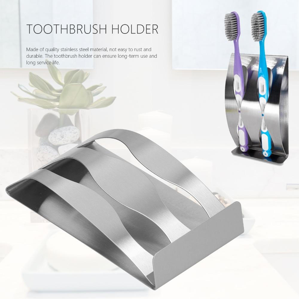 Silver Toothbrush Organizer Stainless Steel Razor stand Toothbrush Holder  Bathroom Washroom