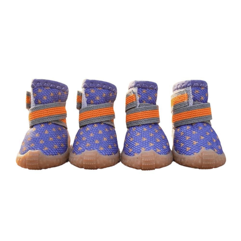 4 pcs/set Non-slip Dog Mesh Shoes Breathable Mesh Dog Sneakers Pet Net Boots  Outdoor Walking