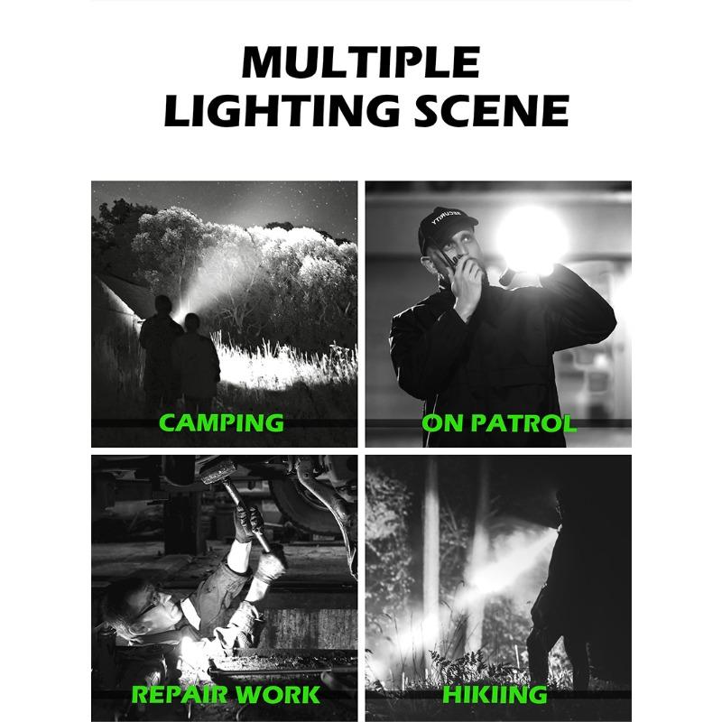 Aluminum Alloy Laser Flashlight USB-C Rechargeable 1200mAh Battery Long Range Beam Underwater Diving Hunting Search Light