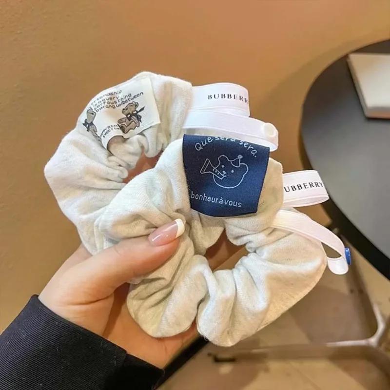 1 PCS Cute Hair Scrunchies Large Intestine Cartoon Bear Hair Ring Big Cloth Hair Rope Hairbands Fashion Elastic Ponytail Holder