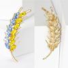 Unique Threaded Fringe Lapel Pin with Stone Accent Wheat Ear Brooches Accessory Fashionable Women's Clothing Accessory
