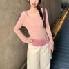 Women's Autumn and Winter Strapless Pullover Knitted Irregular Sweater