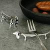 1pcs Creative Stainless Steel Chopstick Holder Dachshund Dog Shaped Dinnerware Stand Cute Home Table Decoration