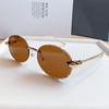 D House Elliptical Frameless Sunglasses With Pink Uv400 Protection For Travel And Fashion