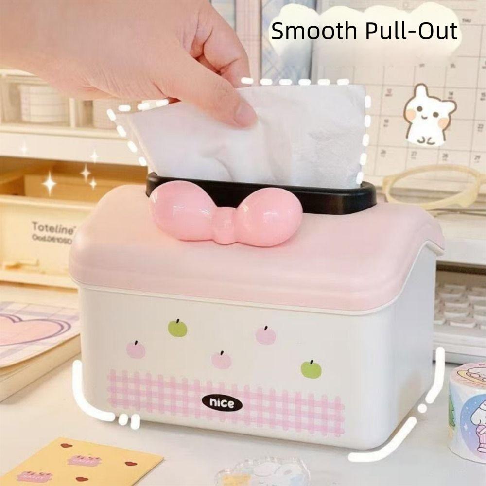 Non Slip Desktop Tissue Case Cartoon Hanging Napkin Container Facial Tissue Holder  Bedside
