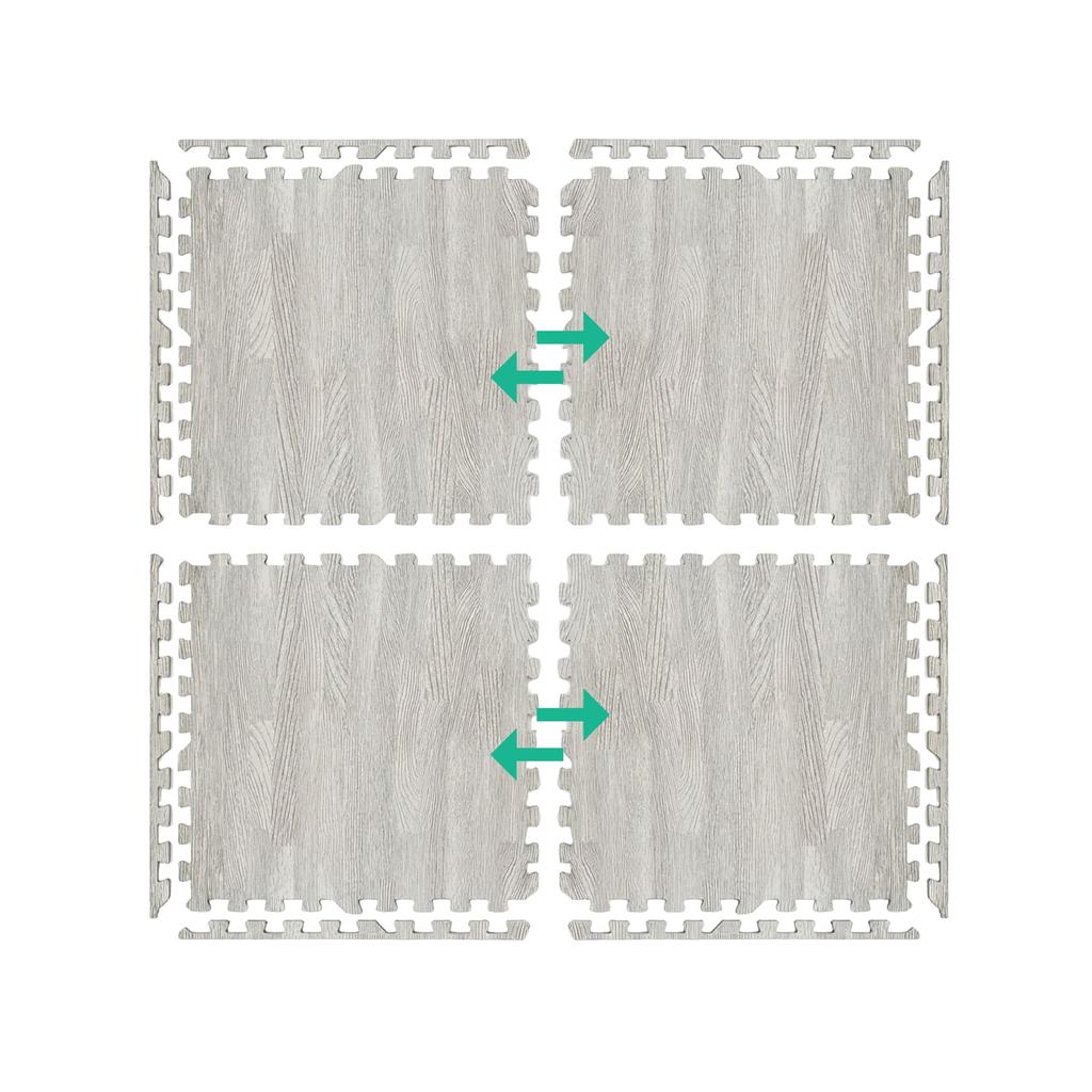 X-Star 4Pc Foam Mat 60X60Cm-Grey Wood