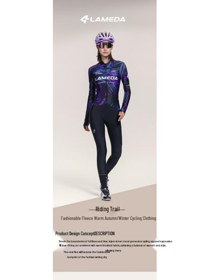 Lampada Fleece Cycling Jersey for Men & Women - Autumn/Winter Warm, Long Sleeve, Printed Bicycle Top