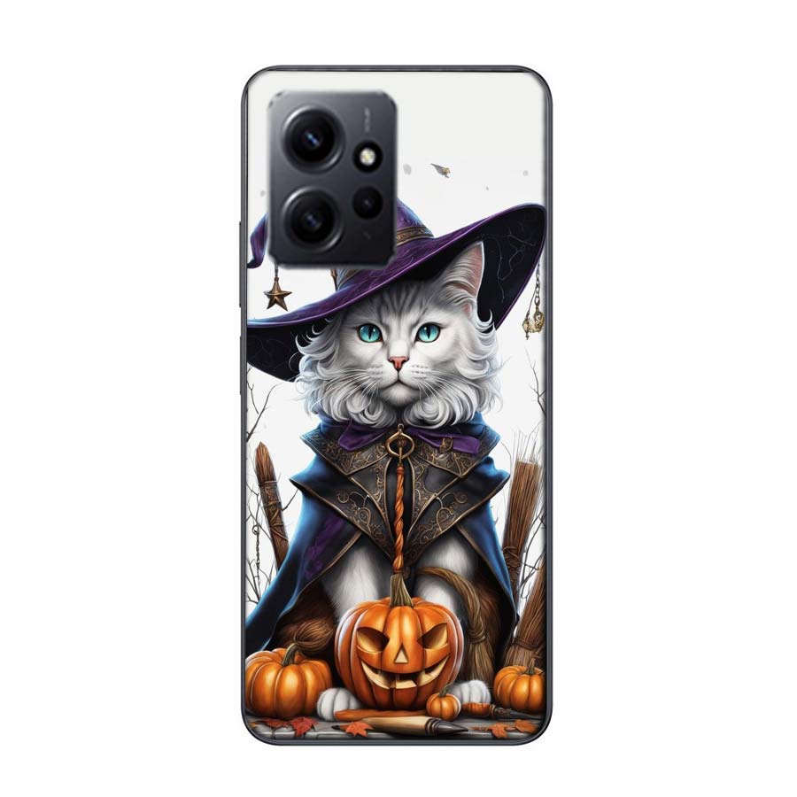 Halloween Magic Cat Phone Case For Redmi 12 13C 12C 15C 9 10 10C Note 13 Pro Plus 14 15 Pro 9T 9C 9A TPU Soft Cover Clear Cell C