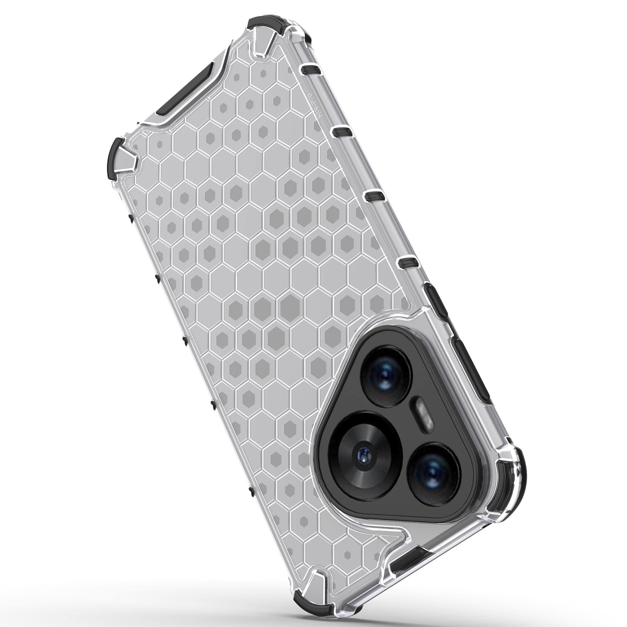 

For Huawei Pura 70 Case Honeycomb PC+TPU Air Cushion Drop Protection Phone Cover Grey