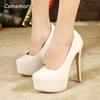 Elegante Damenmode Plateau High Heels Luxus Pumps mit spitzer Zehenpartie Stiletto Büro Damenschuhe Klassisches Design