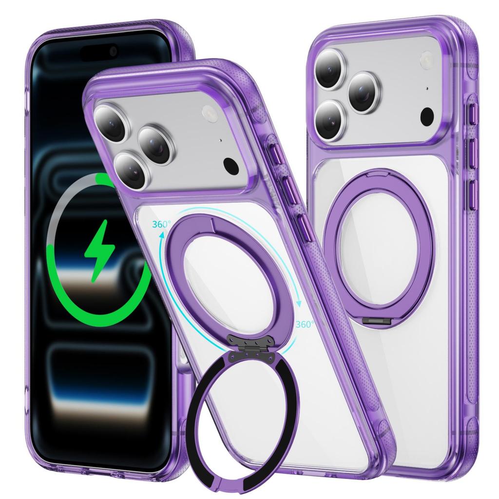 Magnetic Stand Protective Case for iPhone 17 Pro Max - Compatible with Apple 16/15 Drop-Proof, 14 Transparent, 13