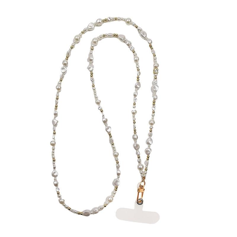 

Жемчужная цепочка кроссбоди, женский стиль, инс, для путешествий на открытом воздухе, альпинизма, модный рюкзак, шнурок для мобильного телефона, цепочка ручной работы Pack of 1 белый