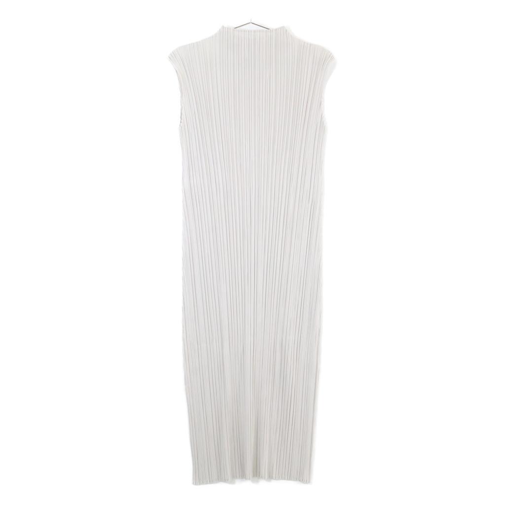 PLEATS PLEASE 22Stainless Steel PP21-JH167 MONTHLY COLORS JUNE Beige Sleeveless Dress Dress 2 grayUsed
