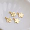 14K Goldplattiertes Smiley-Gesicht & Pflaumenblüten-Kürbis-Anhänger – DIY Handgefertigter Blumenschmuck Zubehör