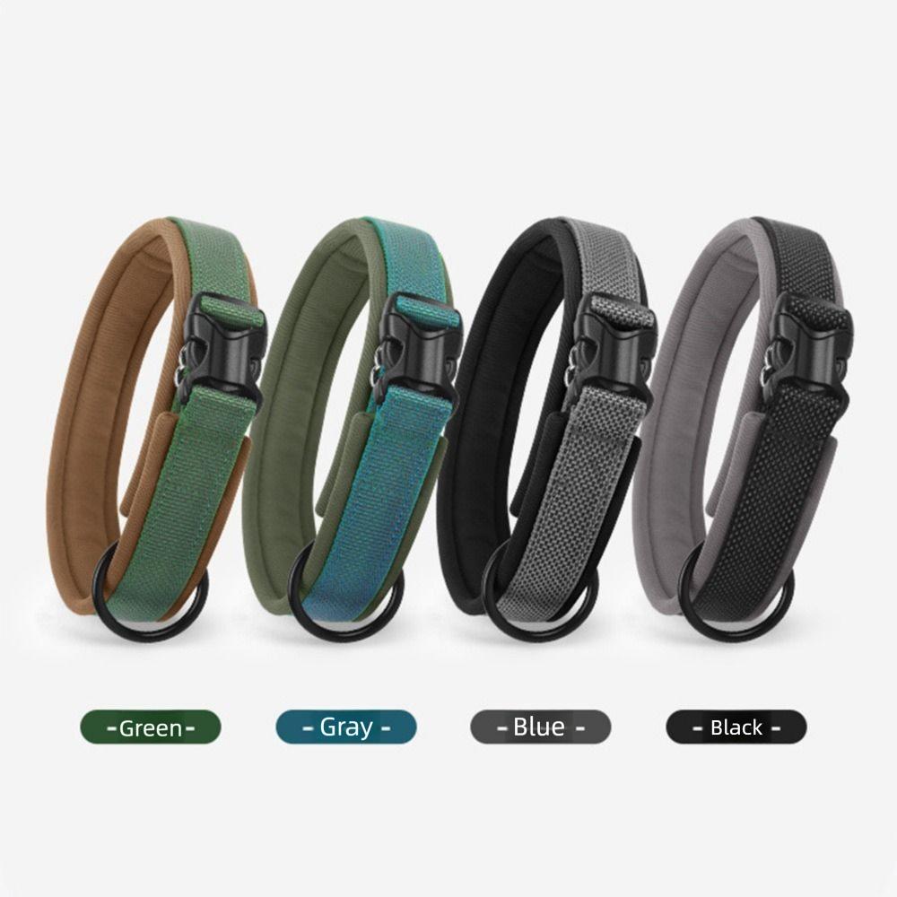 Elastic Webbing Pets Collar for Medium Large Dogs No Pull Dog Safety Buckle Chain Walking
