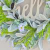 Hello Spring Wreath Artificial Flower Decorative Round Hanging Ornament Garland for Front