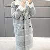 Nachahmung Nerz Samt Mantel frauen Lange Lose Plaid Mantel Neue Winter Verdickte Strickjacke Pullover