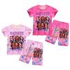 92641 Set Pijamale cu Tricou și Pantaloni Scurți pentru Fete cu Imprimeu KATSEYE