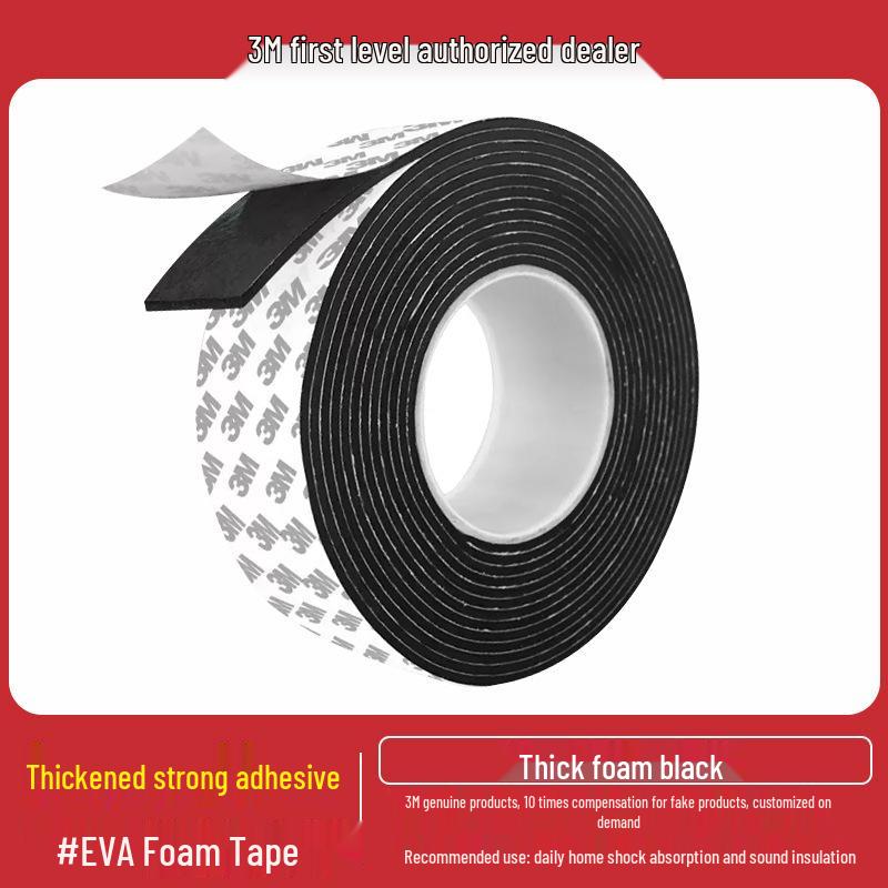 Fita de espuma dupla face de alta viscosidade 3M - Fita EVA espessa, resistente à água, isolante de som e com absorção de choque