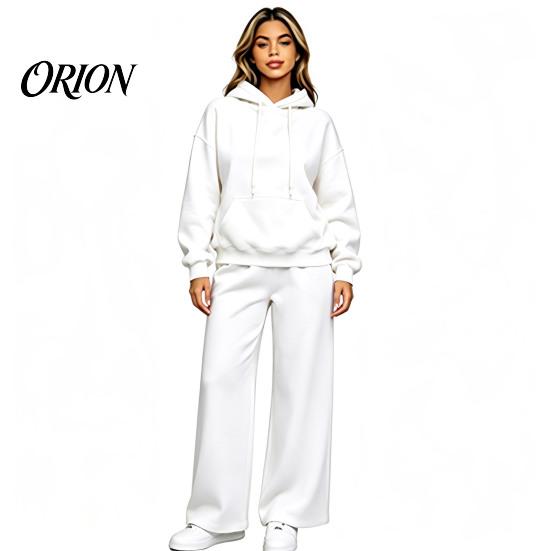 Athletic Set for Women Tracksuit 2 Piece Set, Long Sleeve Sweatshirt Wide Leg Sport Easy Care Machine Washable Sportswear Pants Lightweight