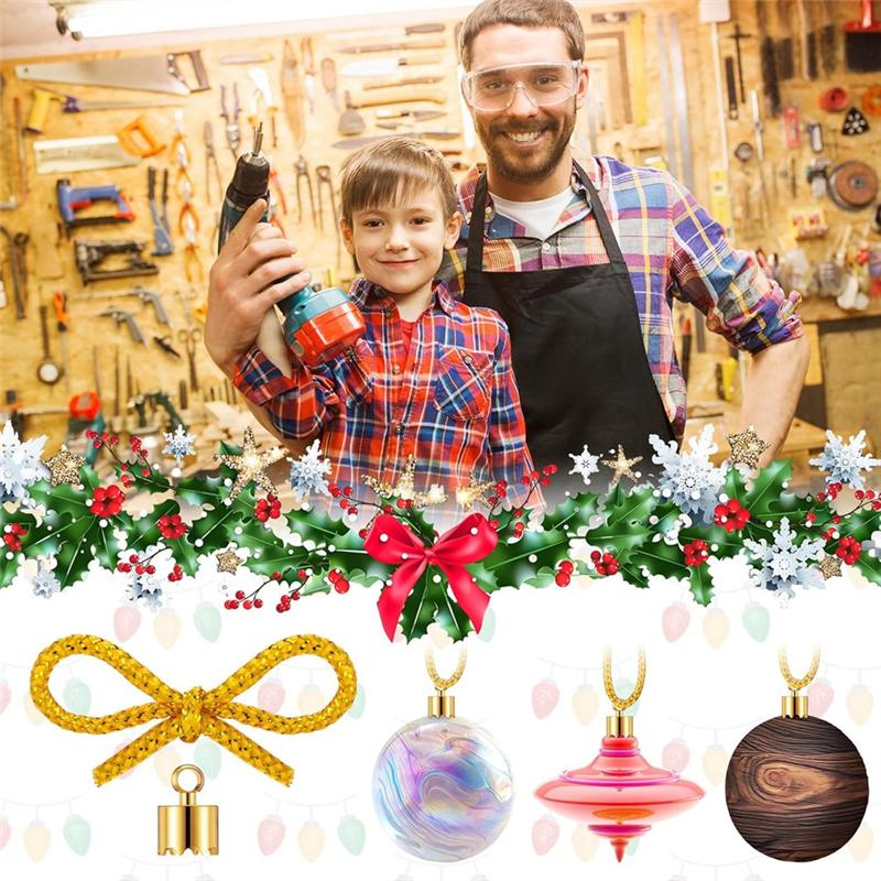 Ornament Making Kit 12 Set Christmas Tree Ornament Wood Turning Kit Woodturning Hanging Decoration For Xmas Tree