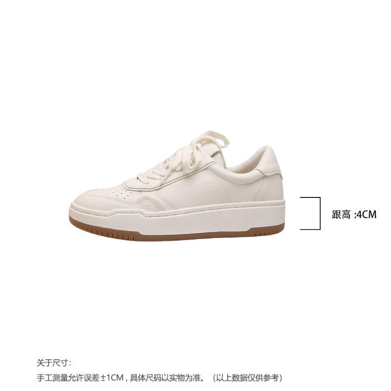 

Leather thick-soled heightening little white shoes women s round head sports new autumn versatile casual board shoes 40 белый