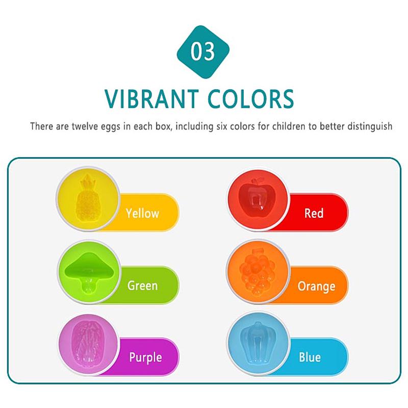 Children Colour Shape Matching Toy Eggs Set Toddler Baby Puzzle Game Toy