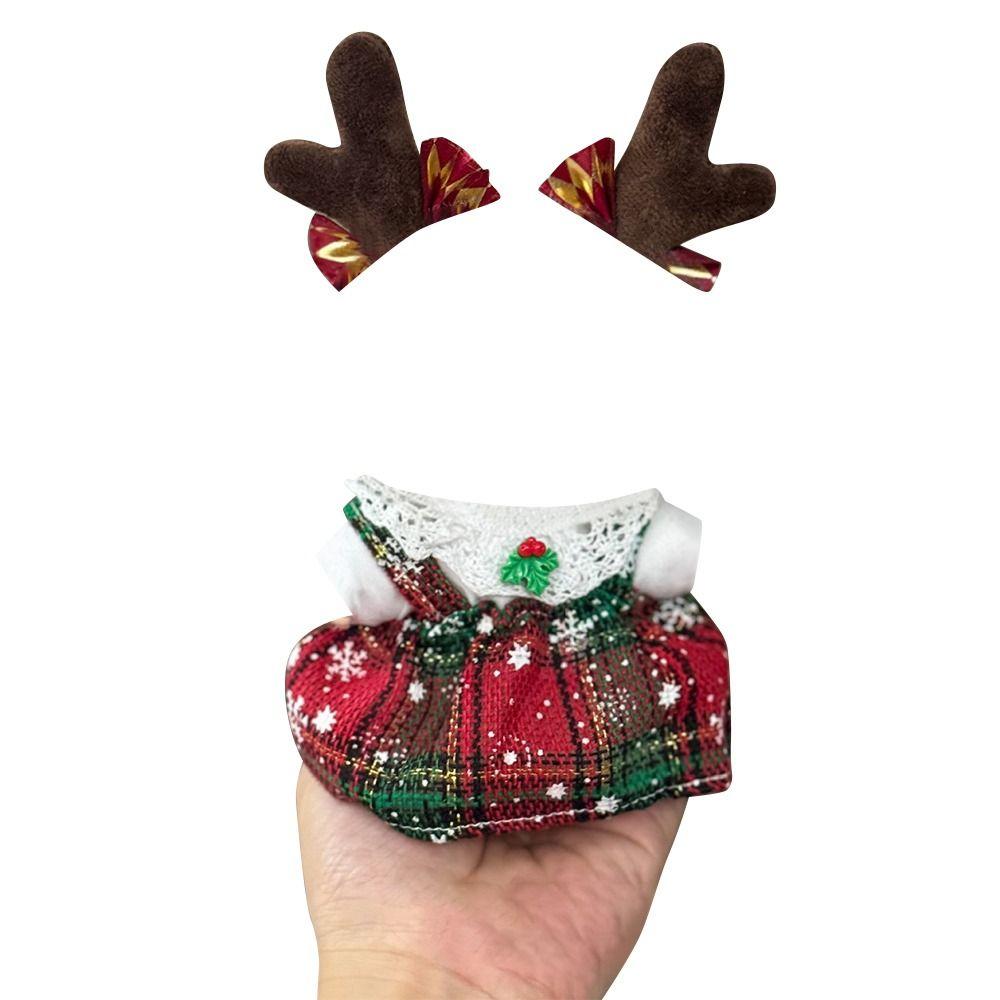 Scarf Christmas Deer Set Shawl For Labubu Outfit For Labubu Clothes  For 17cm Labubu Doll