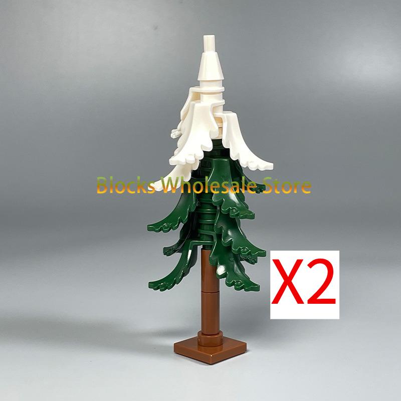 MOC Christmas Gift Present Assembly Toy Small Particle Building Block Set Christmas Tree Fir Tree Scene Desktop Ornament
