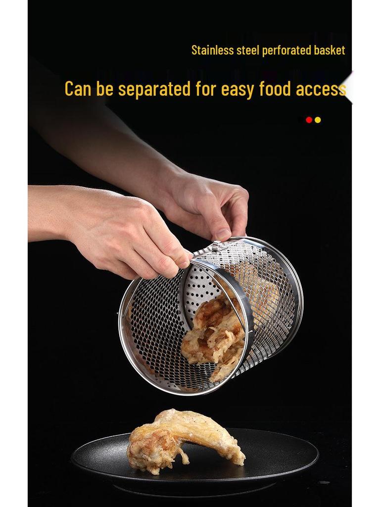 304 Stainless Steel Tempura Frying Pan for Induction and Cooktops